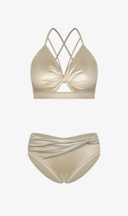 Sara Cross-Shirring SET (Beige)：圖片 3