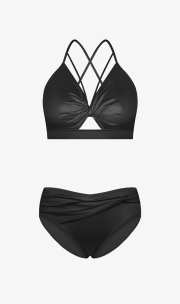 Sara Cross-Shirring SET (Black)：圖片 3
